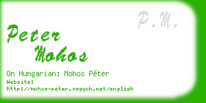 peter mohos business card